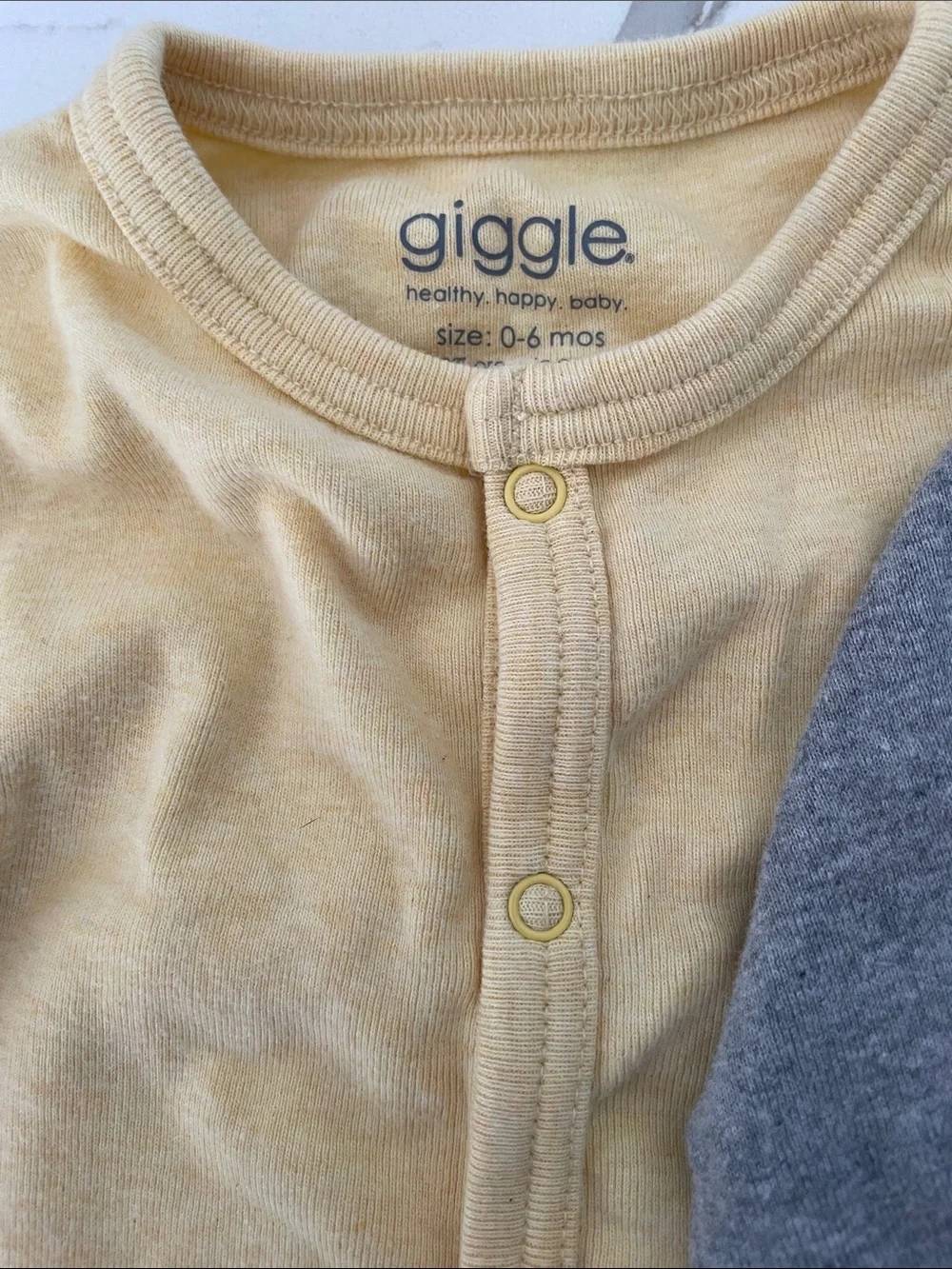 Burt's Bees Baby Yellow Gown and Giggle Gray Sleeper Sack Set with Bee Motif
